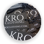 Custom screen printed swing tags on recycled black card for Birmingham brand by Get A Grip Studio